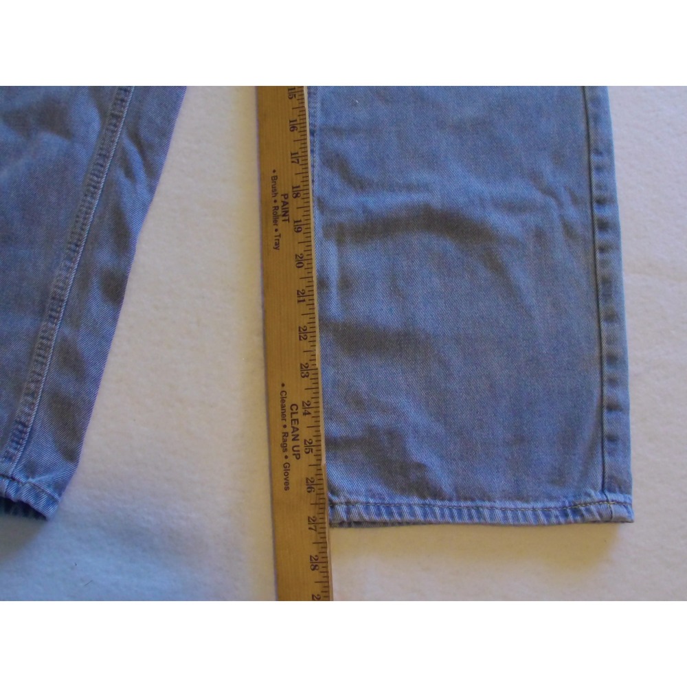 Light Wash Wide Leg Denim Jeans Blue Relaxed Fit Size M - Picture 6 of 7
